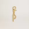 Colgante con la letra P en latón dorado con cristales Colgante con la letra P en latón dorado con cristales
