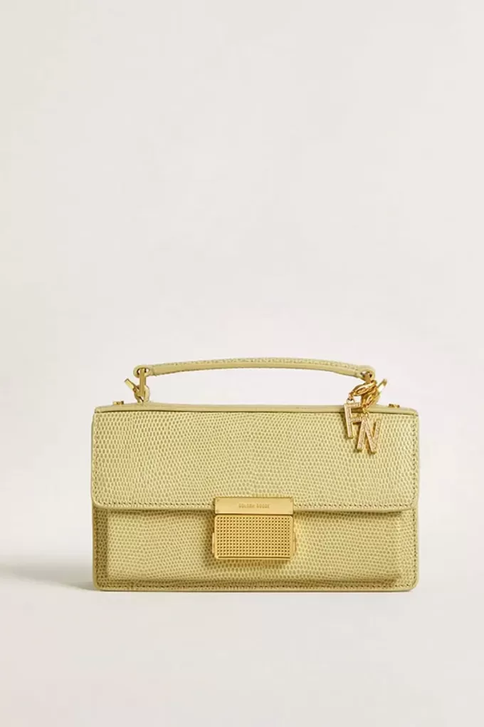 Colgante con letra F en latón dorado con cristales Colgante con letra F en latón dorado con cristales