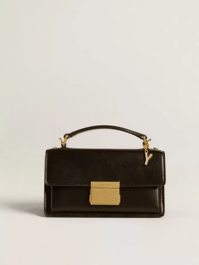 Colgante con letra Y en latón dorado con cristales