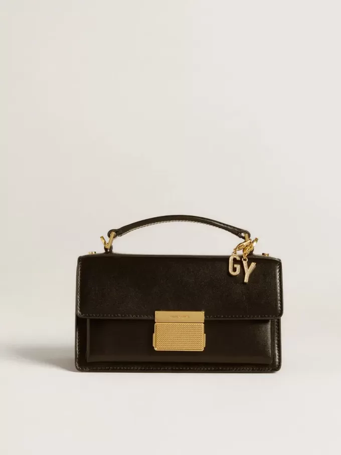 Colgante con letra Y en latón dorado con cristales