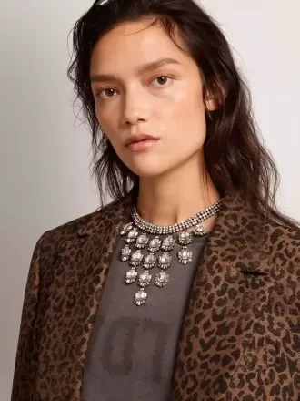 Collar de mujer en color oro antiguo con cristales en forma de gota