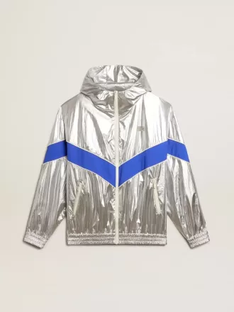 Cortavientos para hombre en tejido técnico plateado.