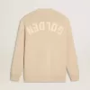 Cárdigan beige para hombre con las letras «Golden» en la espalda