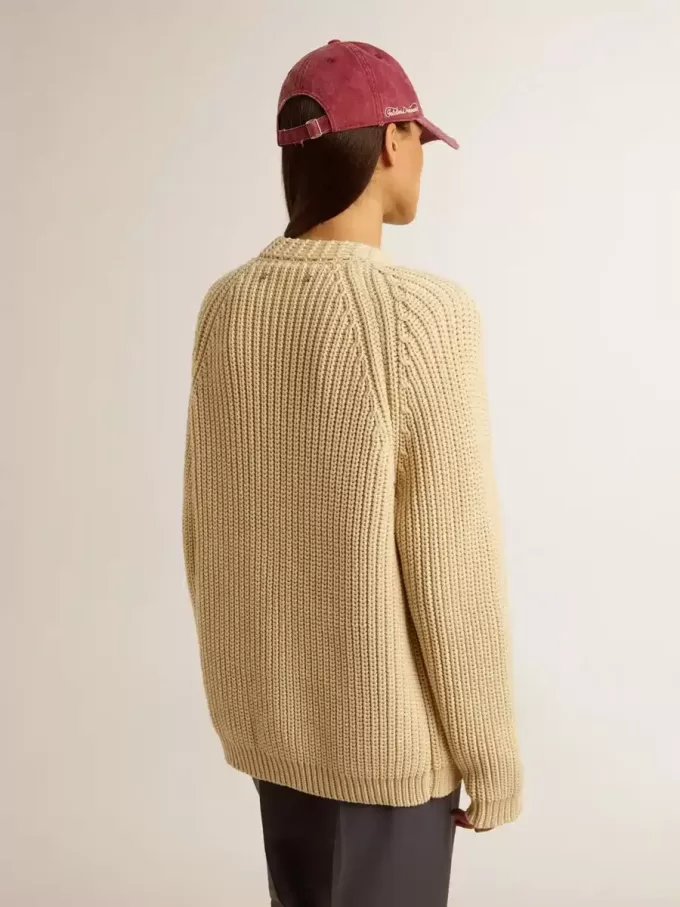 Cárdigan de algodón para mujer con bordado en la parte delantera.