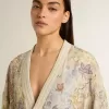 Cárdigan de mujer con estampado floral y bordados