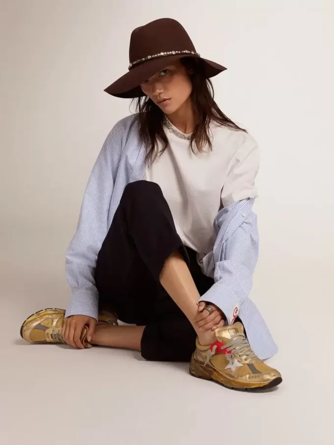 Dad-Star dorado con estrella blanca para mujer