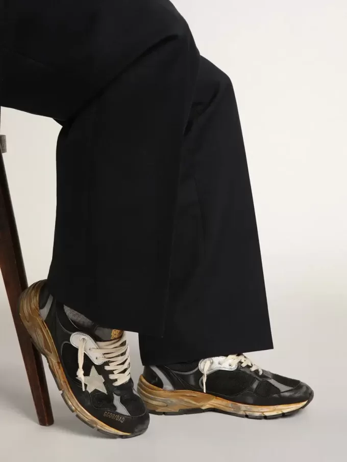 Dad-Star para hombre en malla negra y napa con estrella color hielo