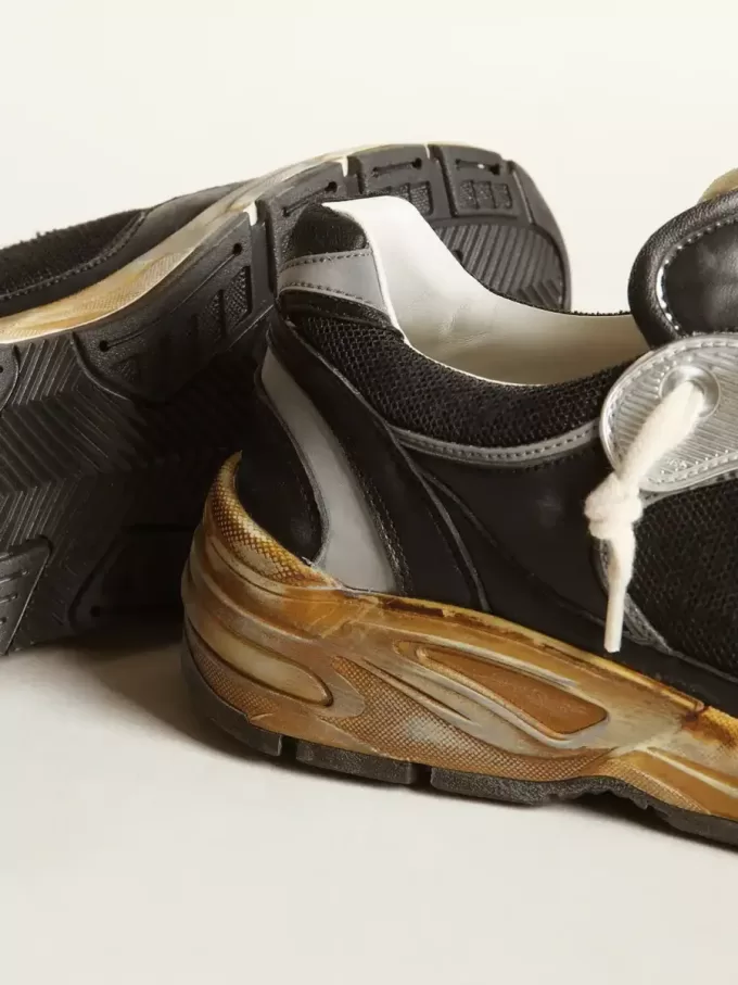 Dad-Star para hombre en malla negra y napa con estrella color hielo