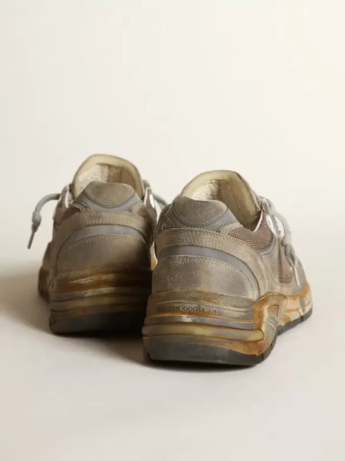 Dad-Star para mujer en malla gris paloma y ante