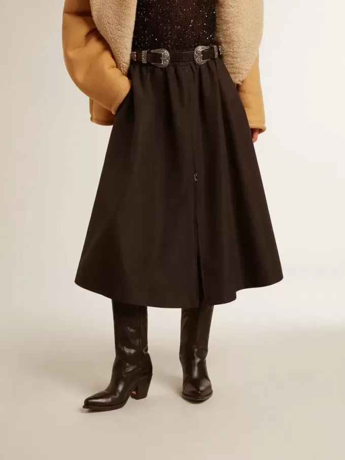 Falda acampanada en nailon técnico negro