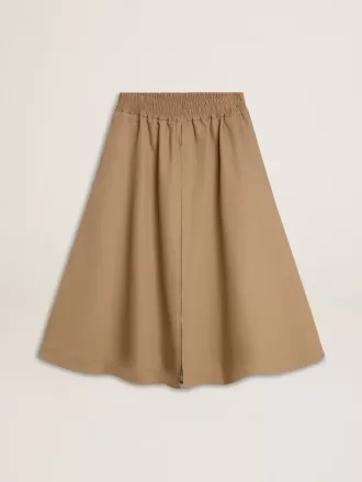 Falda circular beige para mujer