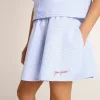 Falda de niña con rayas azul claro