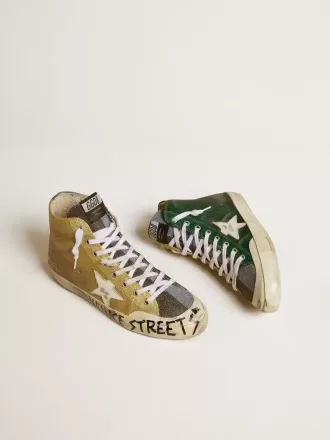 Francy LAB para mujer en dorado brillante con estrella de cuero blanco