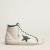 Francy LTD para hombre en piel napa blanca con estrella de goma verde Francy LTD para hombre en piel napa blanca con estrella de goma verde