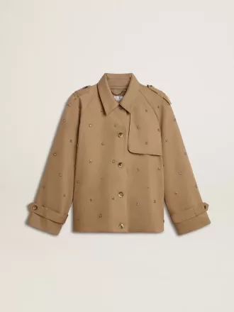 Gabardina oversize para mujer con cristales