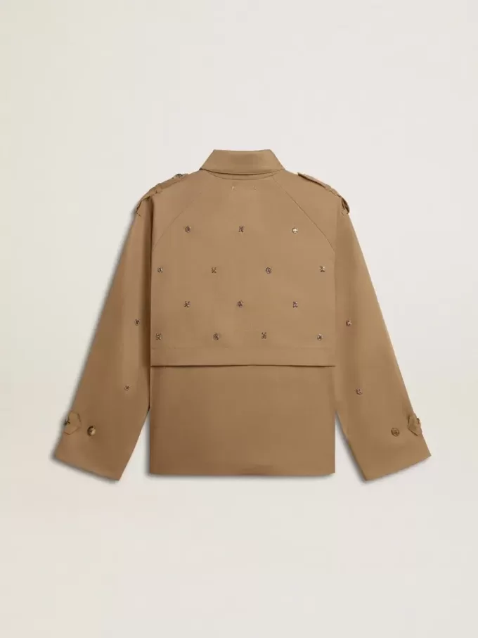 Gabardina oversize para mujer con cristales Gabardina oversize para mujer con cristales