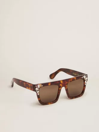 Gafas de sol de modelo cuadrado con montura habana y cristales
