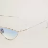 Gafas de sol estilo ojo de gato con montura plateada y lentes azules Gafas de sol estilo ojo de gato con montura plateada y lentes azules