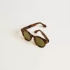 Gafas de sol Panthos de estilo cuadrado con montura marrón habana y lentes verdes