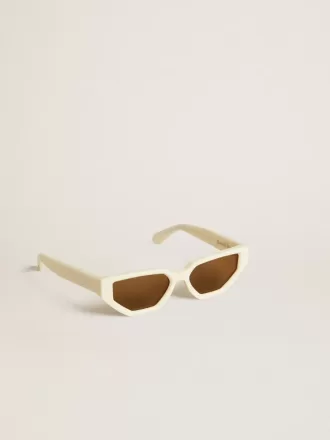 Gafas de sol rectangulares con montura beige