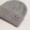Gorro de lana gris acanalado