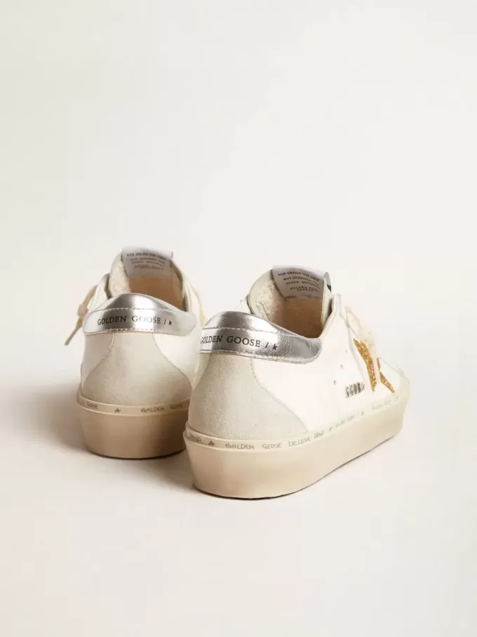 Hi Star con estrella de cristal Swarovski y lengüeta de cuero plateada en el talón