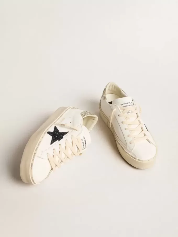 Hi Star para mujer con estrella azul brillante y lengüeta del talón con brillo platino Hi Star para mujer con estrella azul brillante y lengüeta del talón con brillo platino