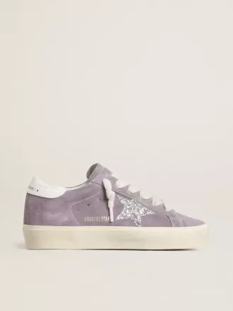 Hi Star para mujer en ante morado con estrella plateada brillante
