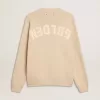 Jersey beige de cuello redondo para hombre con las letras «Golden» en la espalda