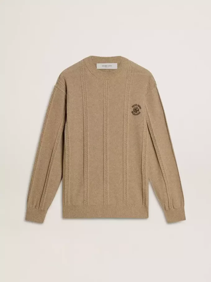 Jersey beige para hombre con logotipo bordado