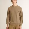 Jersey beige para hombre con logotipo bordado