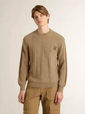 Jersey beige para hombre con logotipo bordado