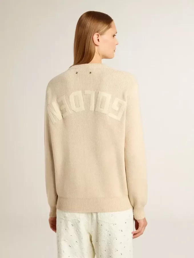 Jersey beige para mujer con las letras «Golden» en la espalda