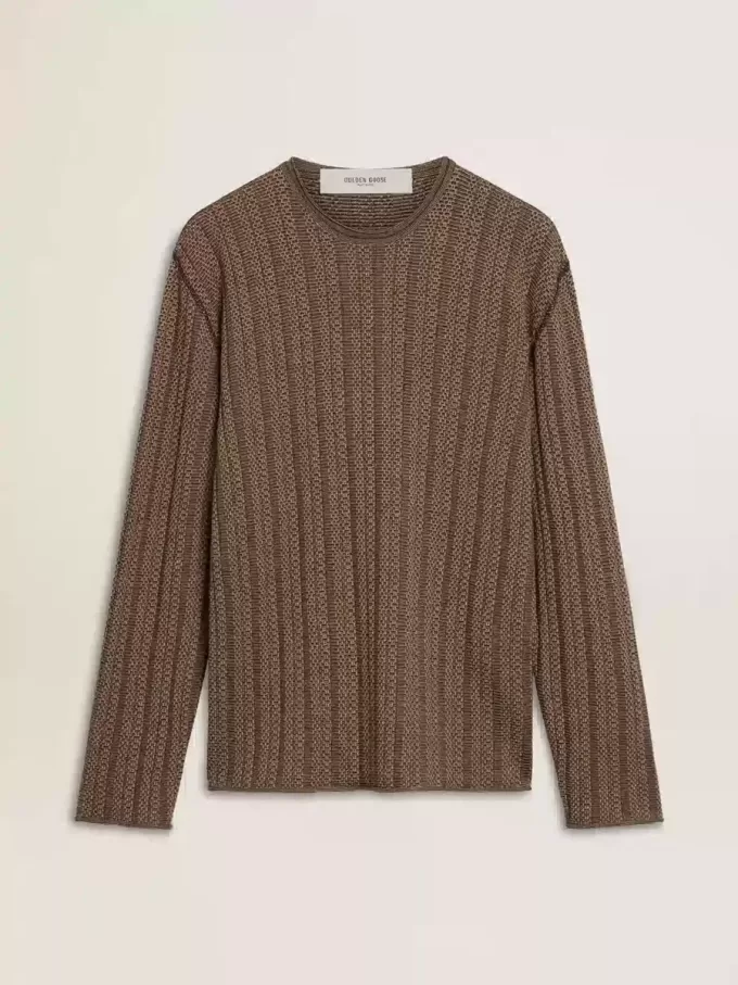 Jersey de color travertino para hombre con letras «Golden» en la espalda