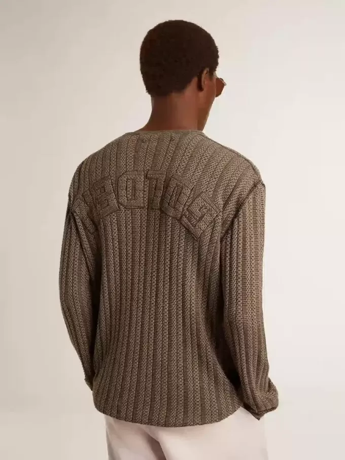 Jersey de color travertino para hombre con letras «Golden» en la espalda
