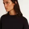 Jersey de cuello redondo para mujer en algodón azul oscuro