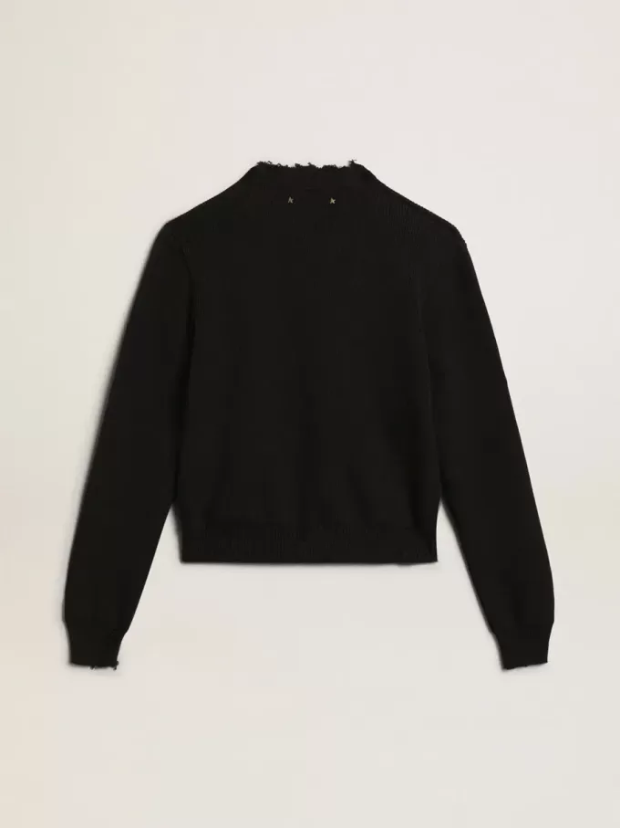 Jersey de cuello redondo para mujer en algodón azul oscuro