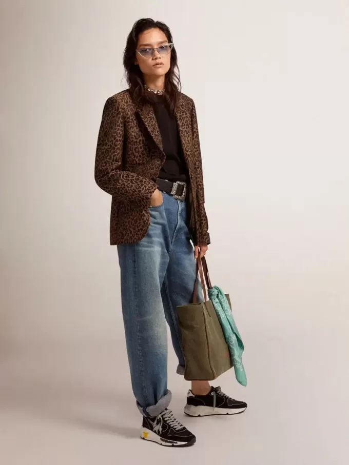 Jersey de cuello redondo para mujer en lana negra Jersey de cuello redondo para mujer en lana negra