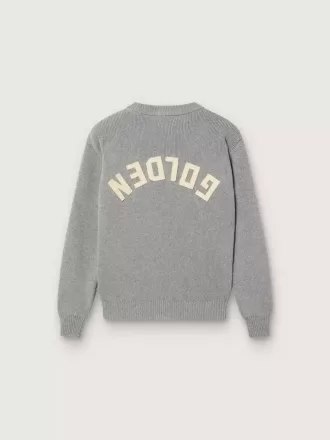 Jersey unisex Golden para niños en gris jaspeado acanalado con logotipo en la espalda