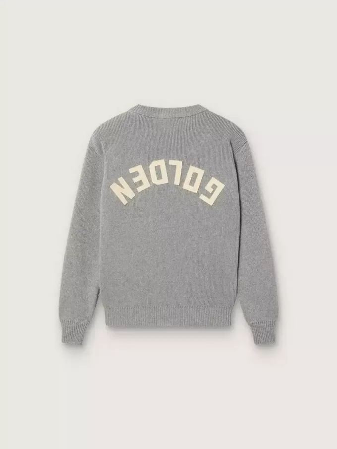 Jersey unisex Golden para niños en gris jaspeado acanalado con logotipo en la espalda