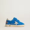 Junior Ball Star en ante azul claro con estrella y lengüeta en el talón de nubuck gris