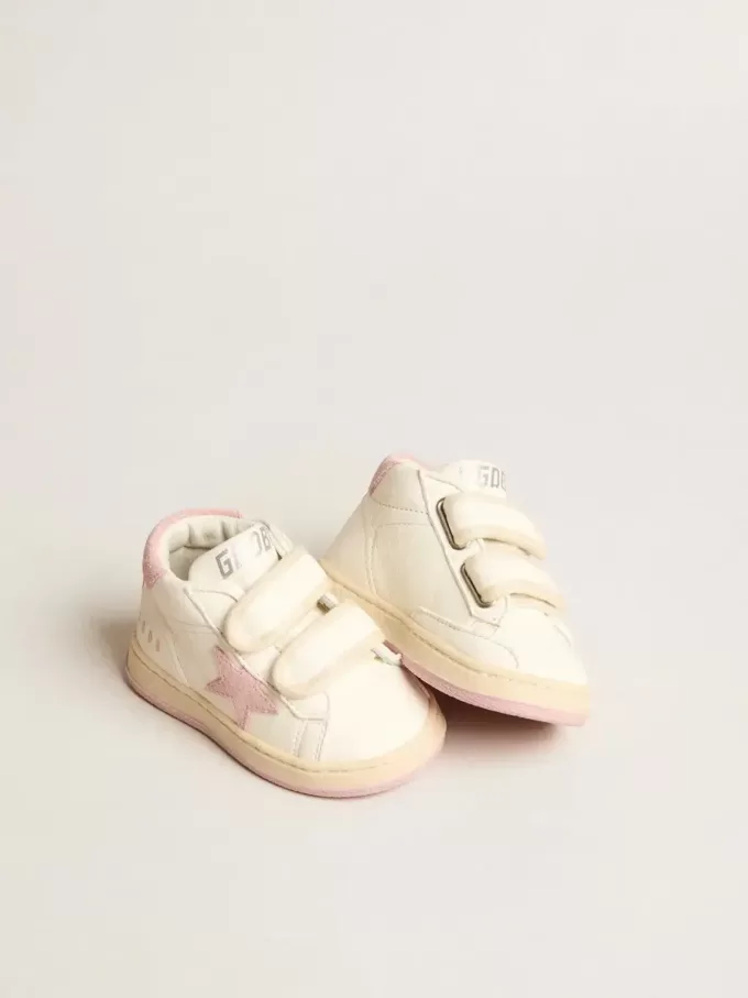 Junior June en napa con estrella y lengüeta en el talón de ante rosa antiguo Junior June en napa con estrella y lengüeta en el talón de ante rosa antiguo