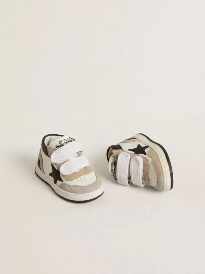 Junior June en napa con inserciones de ante y estrella de cuero negro