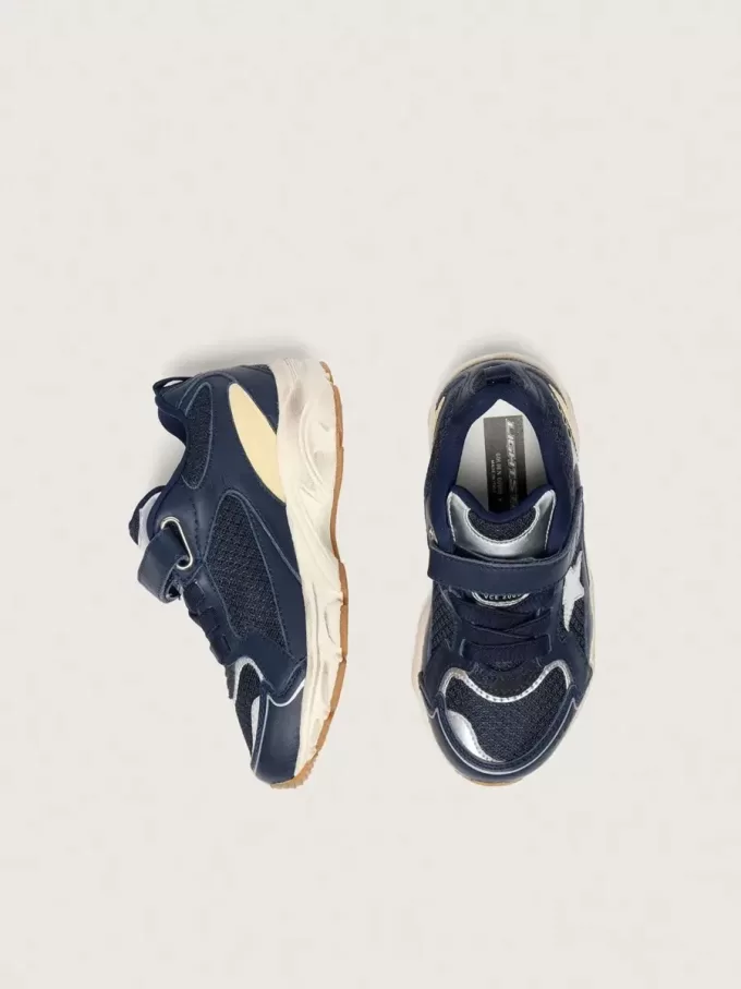 Junior Lightstar en piel azul y malla con estrella de piel gris