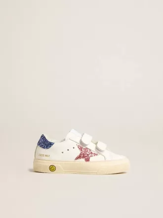 Junior May School en piel con estrella brillante y lengüeta en el talón