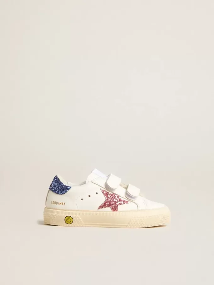 Junior May School en piel con estrella brillante y lengüeta en el talón