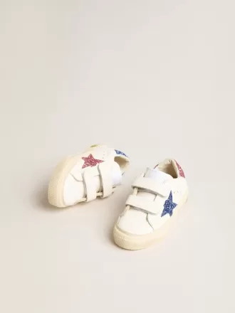 Junior May School en piel con estrella brillante y lengüeta en el talón