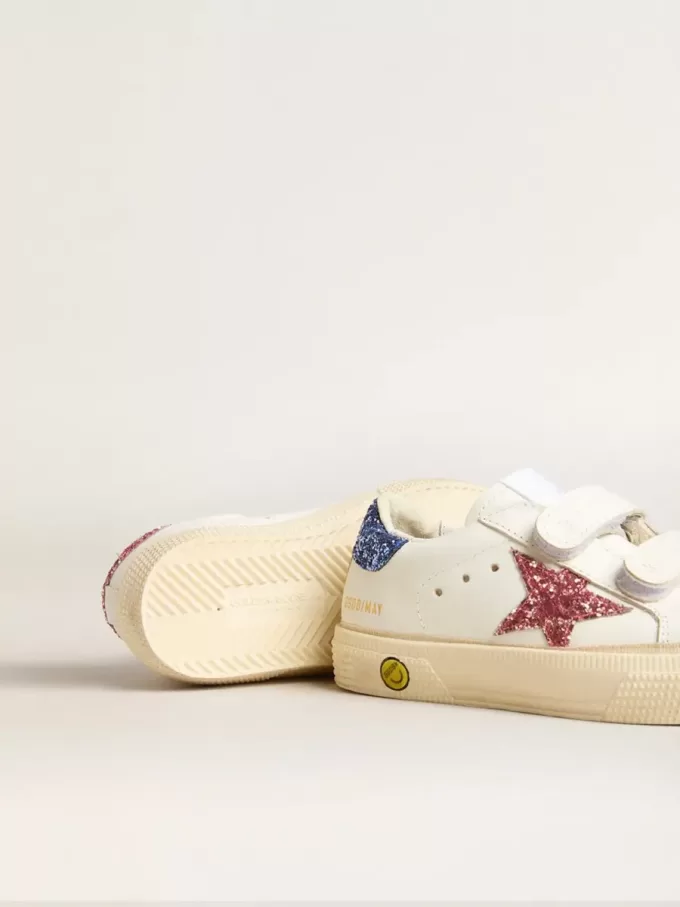 Junior May School en piel con estrella brillante y lengüeta en el talón