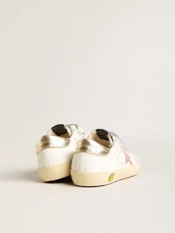 Junior Old School con estrella de cuero metalizado color melocotón Junior Old School con estrella de cuero metalizado color melocotón