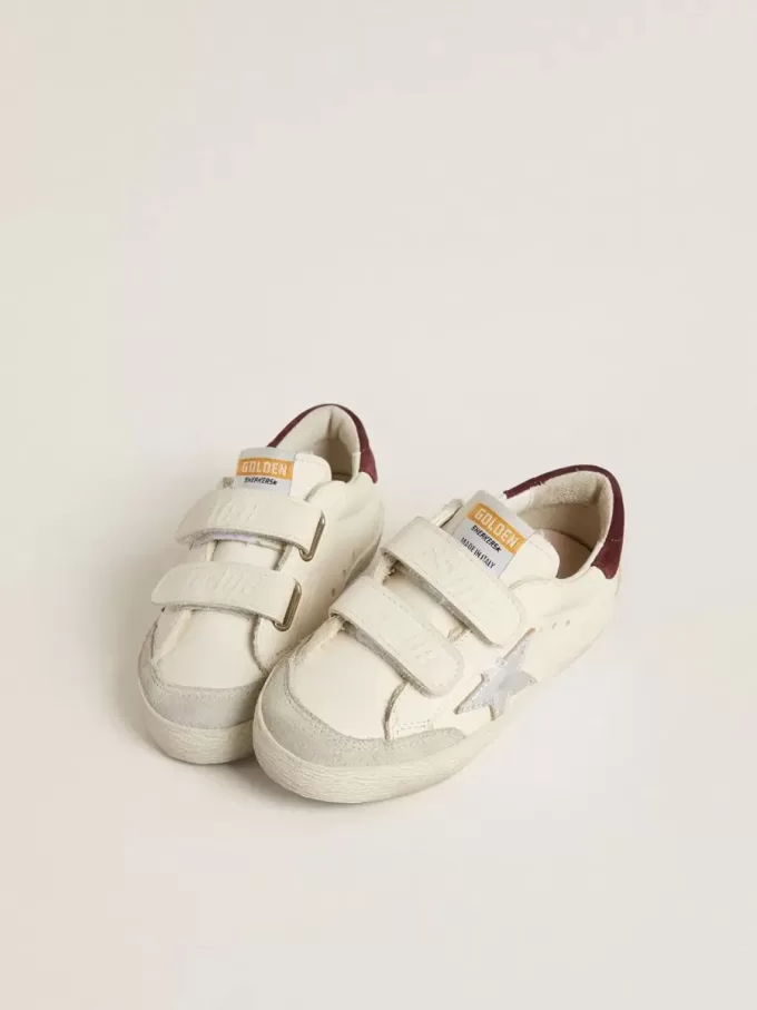 Junior Old School con estrella de cuero metalizado plateado y lengüeta del talón de ante morado Junior Old School con estrella de cuero metalizado plateado y lengüeta del talón de ante morado